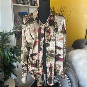 Fashion Nova Multicolor Abstract Blouse